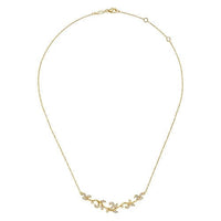 Gabriel Fashion Necklaces and Pendants 14K Yellow Gold Floral Branch Diamond Necklace
