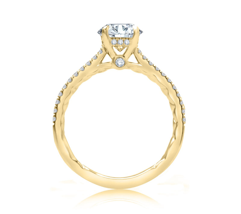 Four Prong Engagement Ring with Diamond Band