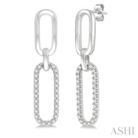 Ashi Earrings Paper Clip Diamond Fashion Earrings1/6 Ctw