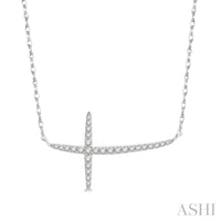 Ashi Necklaces and Pendants Cross Diamond Necklace1/6 ctw Cross Round Cut Diamond Necklace