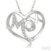 Ashi Necklaces and Pendants Mom Heart Shape Diamond Fashion Pendant