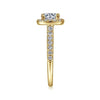 Gabriel Bridal ENGAGEMENT RINGS Lyla - 14K Yellow Gold Cushion Halo Round Diamond Engagement Ring