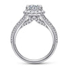 Gabriel Bridal ENGAGEMENT RINGS Sorrel - 14K White Gold Round Halo Diamond Channel Set Engagement Ring