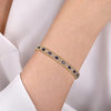 Gabriel Fashion Bracelet 14K Yellow Gold Bujukan Cuff Bracelet with Marquise Sapphire and Round Diamonds