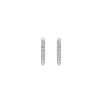 Gabriel Fashion Earrings 14K White Gold 10mm Diamond Classic Huggies
