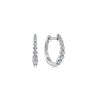Gabriel Fashion Earrings 14K White Gold 15mm Round Diamond Classic Huggie Earrings