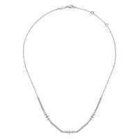 Gabriel Fashion Necklaces and Pendants 14K White Gold Diamond Necklace