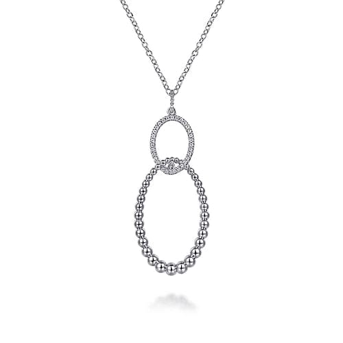 Gabriel Fashion Necklaces and Pendants 925 Sterling Silver Bujukan White Sapphire Circle Pendant Necklace
