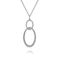 Gabriel Fashion Necklaces and Pendants 925 Sterling Silver Bujukan White Sapphire Circle Pendant Necklace
