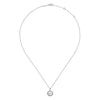Gabriel Fashion Necklaces and Pendants 925 Sterling Silver Rock Crystal and White Mother of Pearl Pendant Necklace