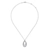 Gabriel Fashion Necklaces and Pendants 925 Sterling Silver White Sapphire Pendant Necklace