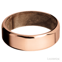 14K Rose Gold with Machine , Polish Finish and Maple Burl - Everett Jewelry