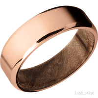 14K Rose Gold with Machine , Polish Finish and Maple Burl - Everett Jewelry