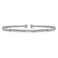 14K White Gold Bujukan Diamond Stations Bangle - Everett Jewelry