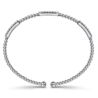 14K White Gold Bujukan Diamond Stations Bangle - Everett Jewelry
