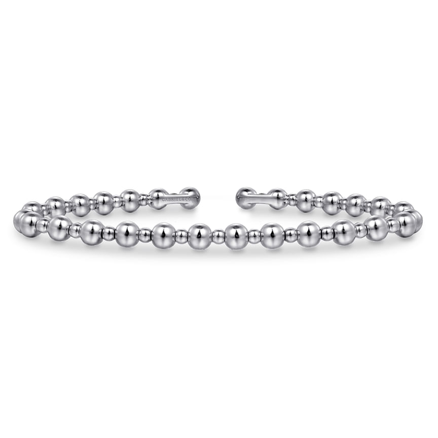 14K White Gold Bujukan Open Bangle - Everett Jewelry
