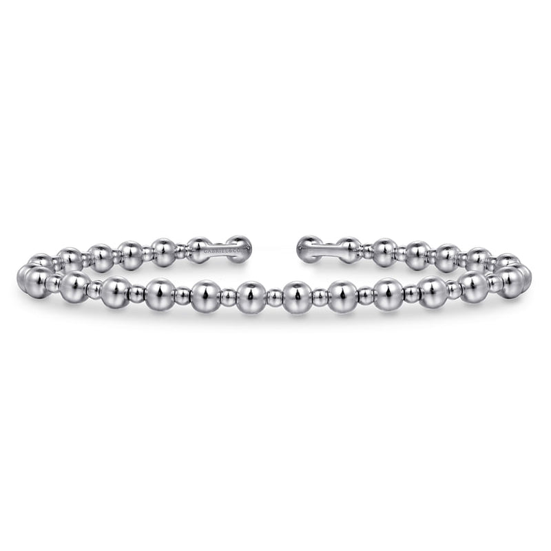 14K White Gold Bujukan Open Bangle - Everett Jewelry