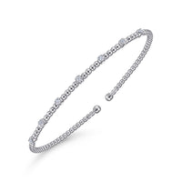 14K White Gold Diamond Bangle - Everett Jewelry