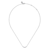 14K White Gold White Sapphire Bar Necklace - Everett Jewelry