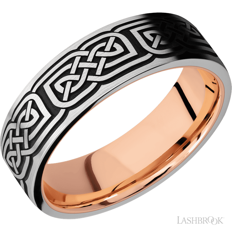 14K White Gold with Satin Finish and 14K Rose Gold - Everett Jewelry