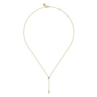 14K White Yellow Gold Bujukan And Diamond Y Necklace - Everett Jewelry