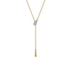 14K White Yellow Gold Bujukan And Diamond Y Necklace - Everett Jewelry
