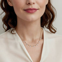 14K White Yellow Gold Bujukan Beads and Diamond Droplet Necklace - Everett Jewelry