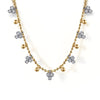 14K White Yellow Gold Bujukan Beads and Diamond Droplet Necklace - Everett Jewelry