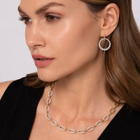 14K White - Yellow Gold Bujukan Diamond Circle Huggies - Everett Jewelry
