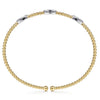 14K White - Yellow Gold Bujukan Diamond Marquise Stations Bangle - Everett Jewelry