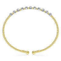 14K White - Yellow Gold Bujukan Diamond Split Bangle - Everett Jewelry