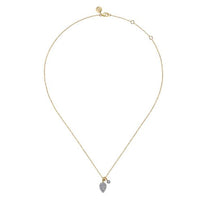 14K White Yellow Gold Double Diamond Pendant Necklace - Everett Jewelry