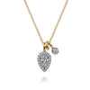 14K White Yellow Gold Double Diamond Pendant Necklace - Everett Jewelry