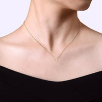 14K Yellow Gold A Initial Necklace - Everett Jewelry