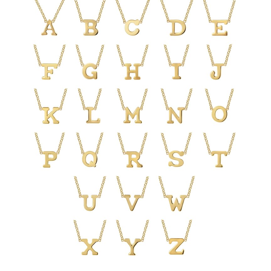 14K Yellow Gold A Initial Necklace - Everett Jewelry