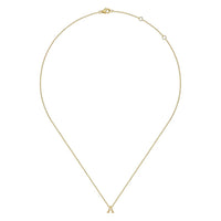 14K Yellow Gold A Initial Necklace - Everett Jewelry