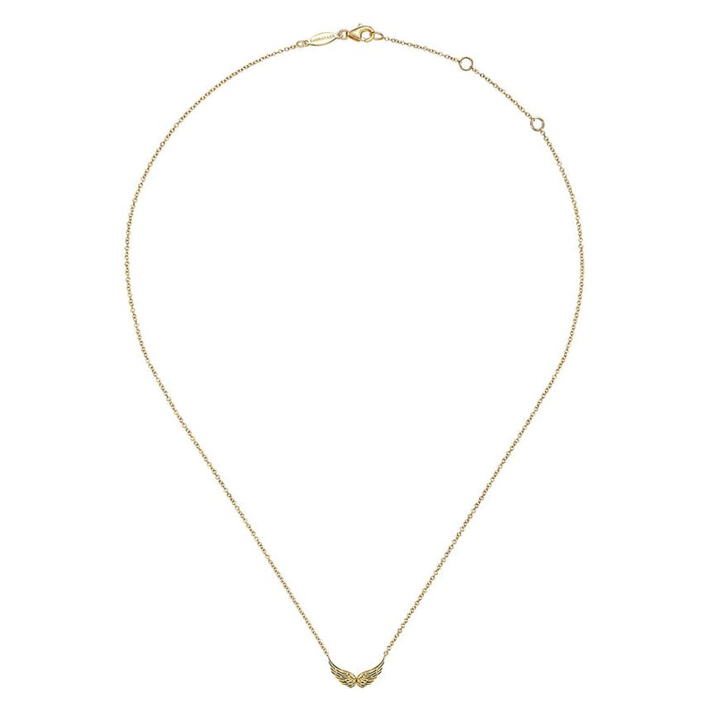 14K Yellow Gold Angel Wings Necklace - Everett Jewelry