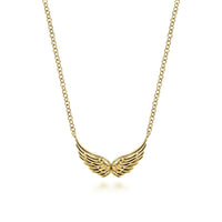 14K Yellow Gold Angel Wings Necklace - Everett Jewelry