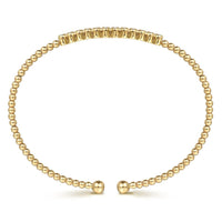 14K Yellow Gold Bujukan Bead Diamond Bangle - Everett Jewelry
