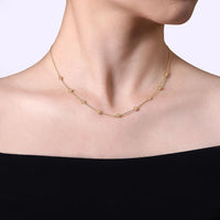 14K Yellow Gold Bujukan Bead Station Necklace - Everett Jewelry