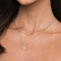 14K Yellow Gold Bujukan Bead Station Necklace - Everett Jewelry