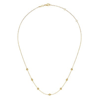 14K Yellow Gold Bujukan Bead Station Necklace - Everett Jewelry