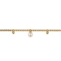 14K Yellow Gold Bujukan Beads and Pearl Droplet Bracelet - Everett Jewelry