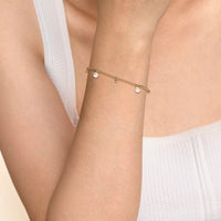 14K Yellow Gold Bujukan Beads and Pearl Droplet Bracelet - Everett Jewelry