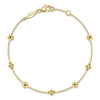 14K Yellow Gold Bujukan Beads Station Bracelet - Everett Jewelry