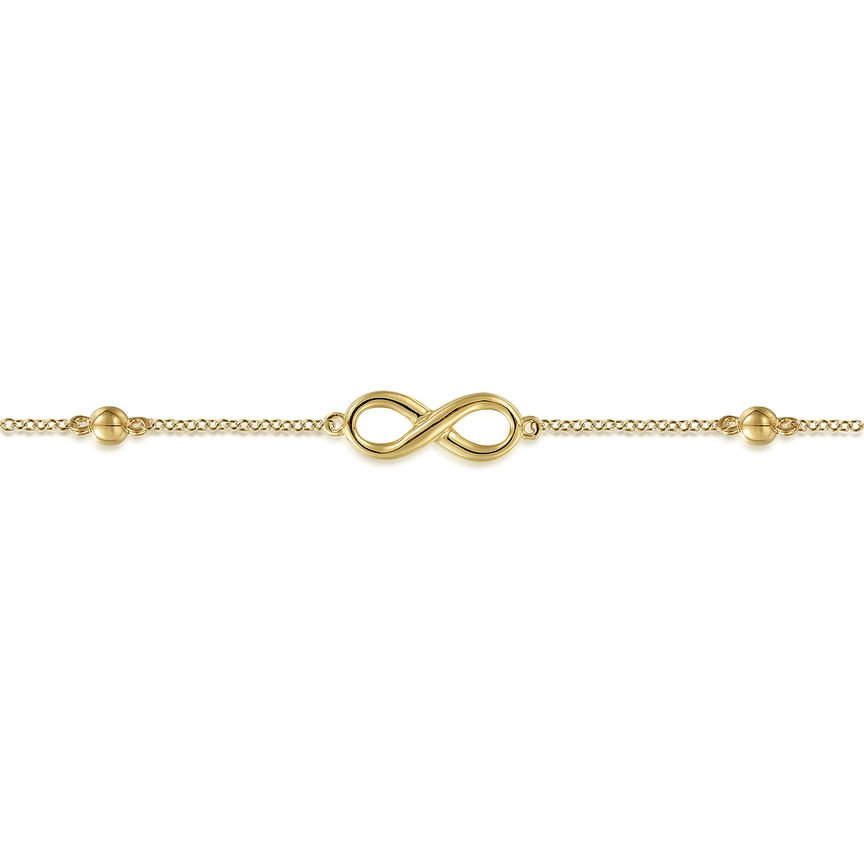 14K Yellow Gold Bujukan Chain Bracelet with Infinity Station - Everett Jewelry