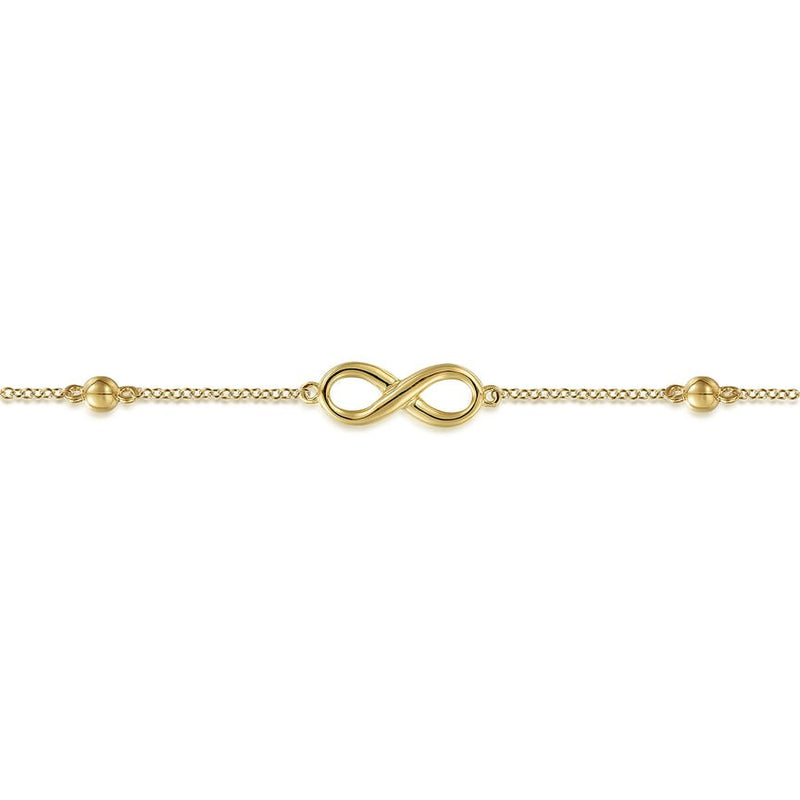 14K Yellow Gold Bujukan Chain Bracelet with Infinity Station - Everett Jewelry