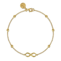 14K Yellow Gold Bujukan Chain Bracelet with Infinity Station - Everett Jewelry