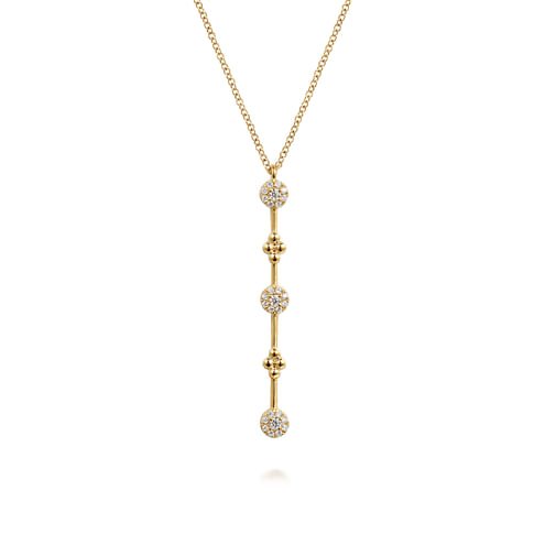 14K Yellow Gold Bujukan Diamond Bar Necklace - Everett Jewelry