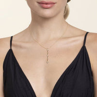 14K Yellow Gold Bujukan Diamond Bar Necklace - Everett Jewelry